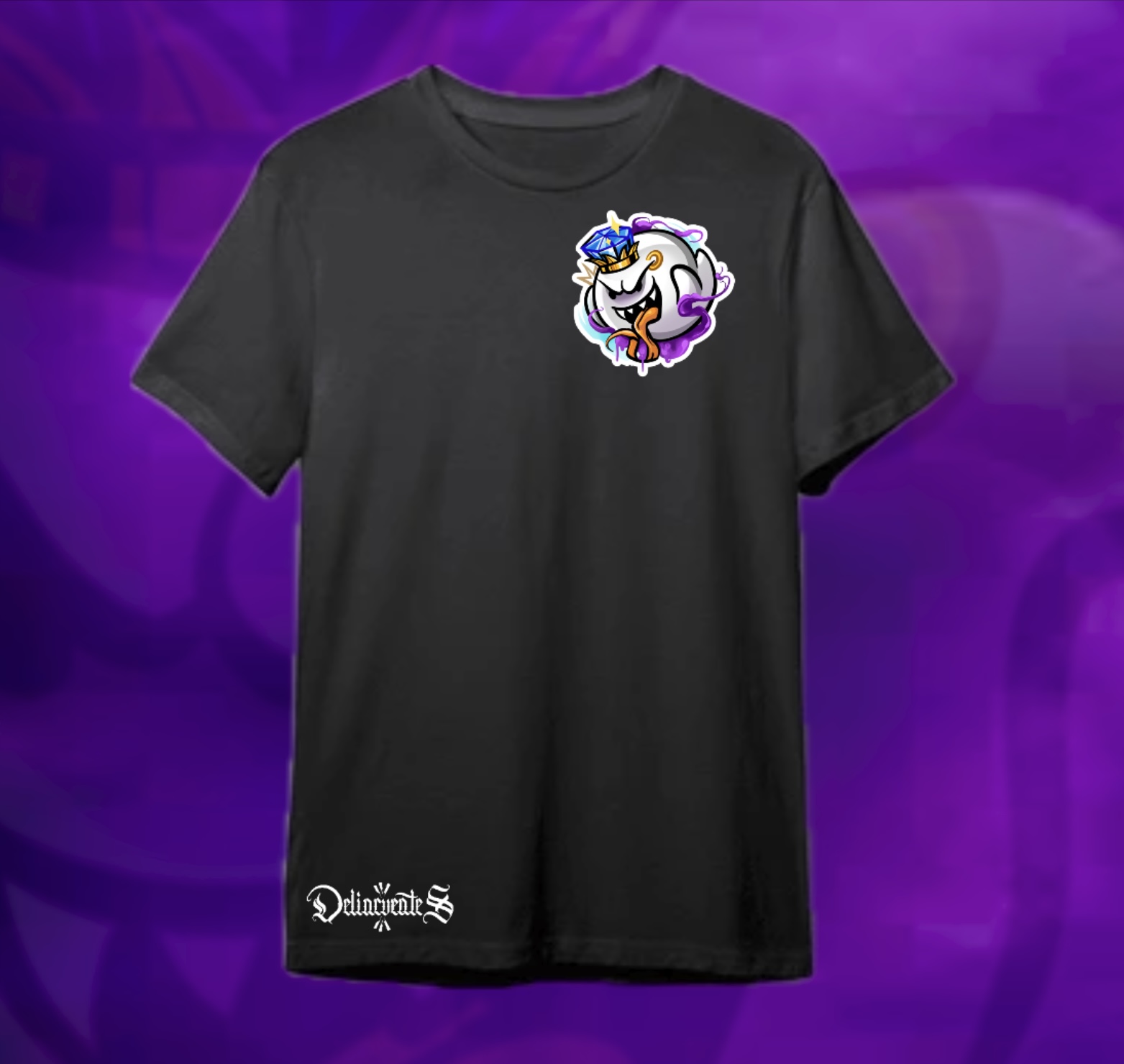 Camiseta negra con King Boo “No Escucho”