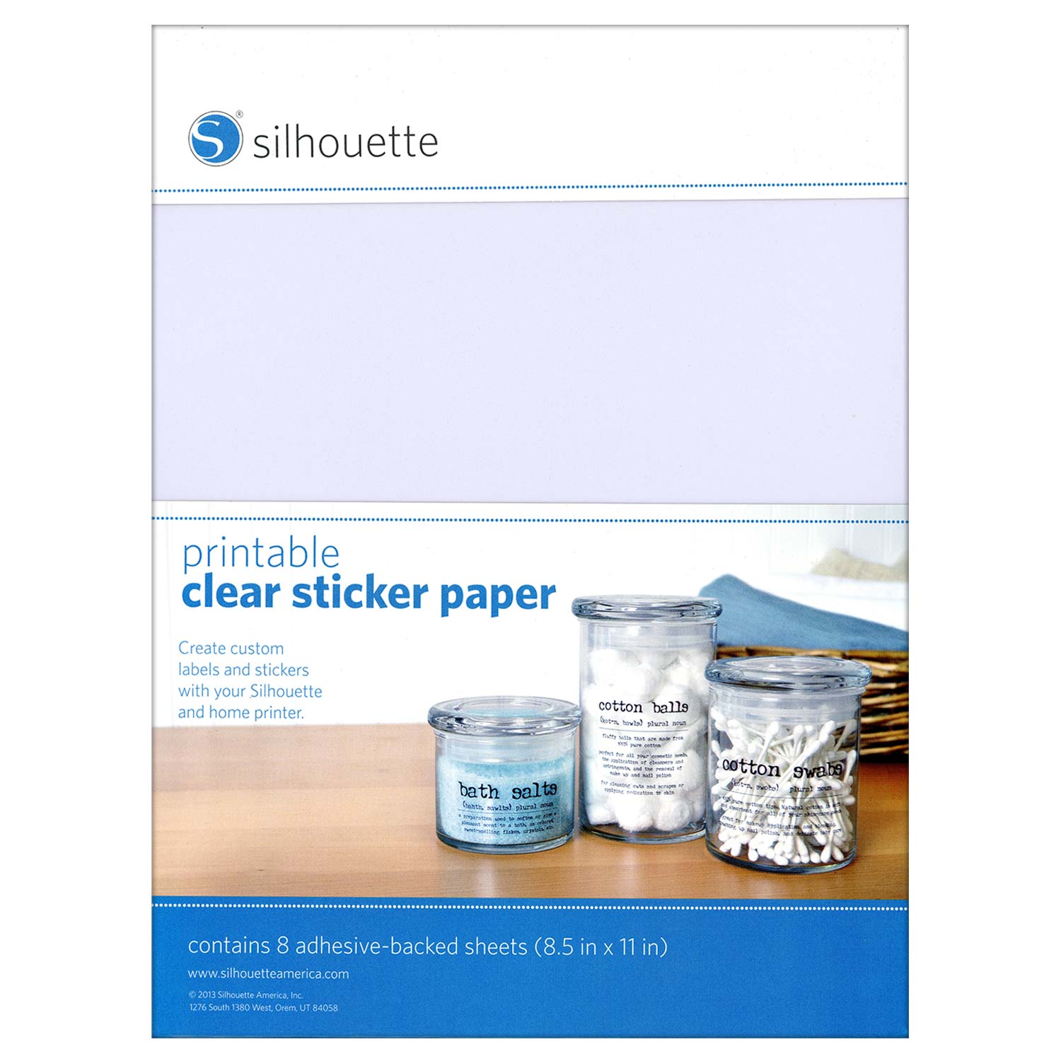 Clear Printable Sticker paper 8.5"x11" (8/pk)
