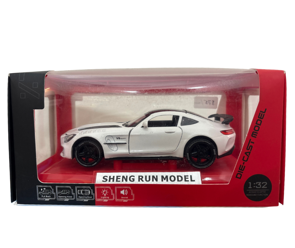 White Metal Car Mustang GT