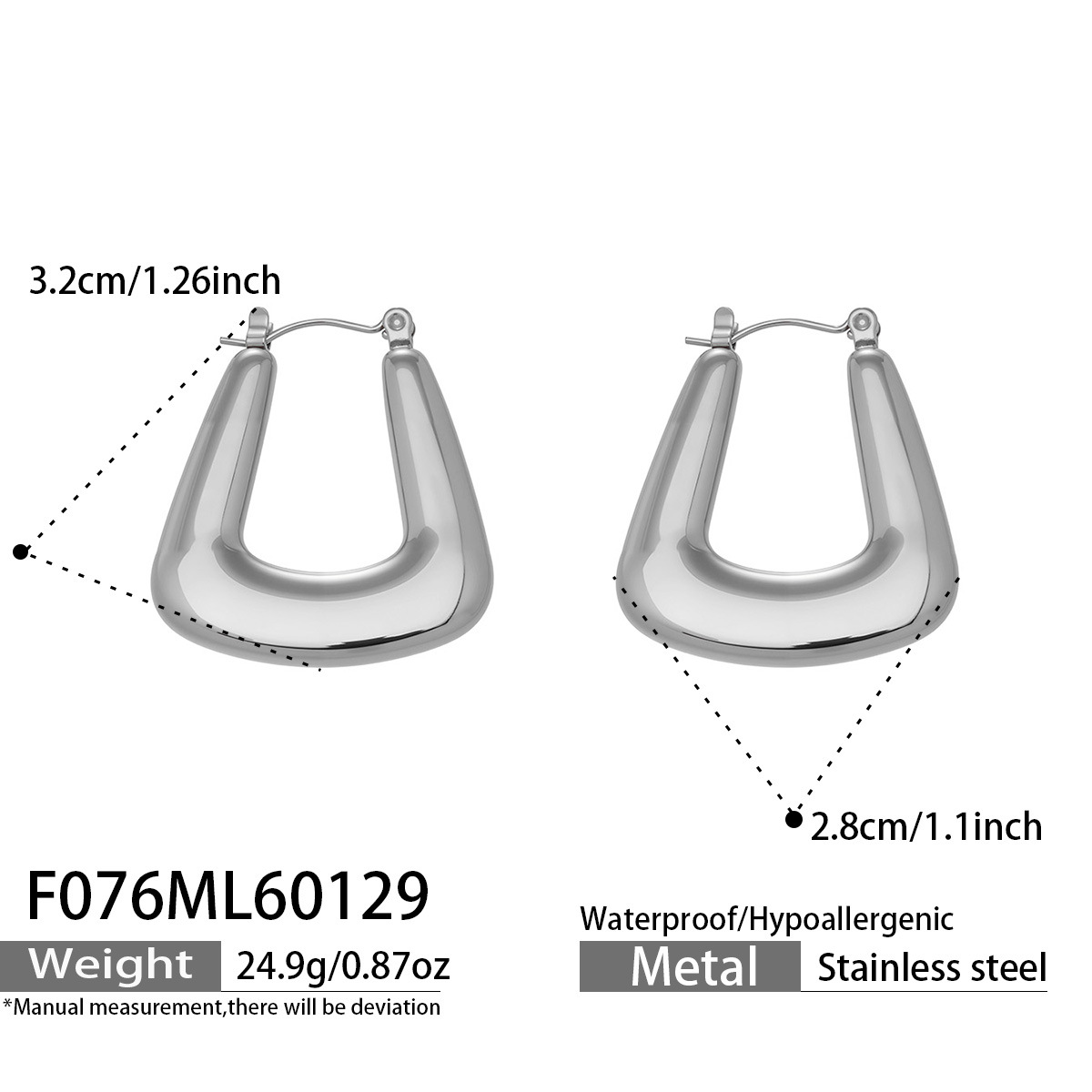 Stainless Steel Hoop Earrings 502049