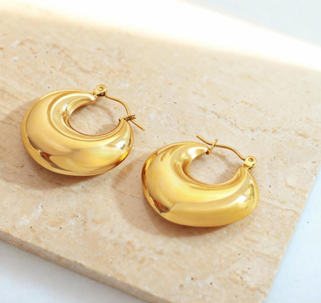 18K Gold Plated Stainless Steel Earrings Wholesale 502035