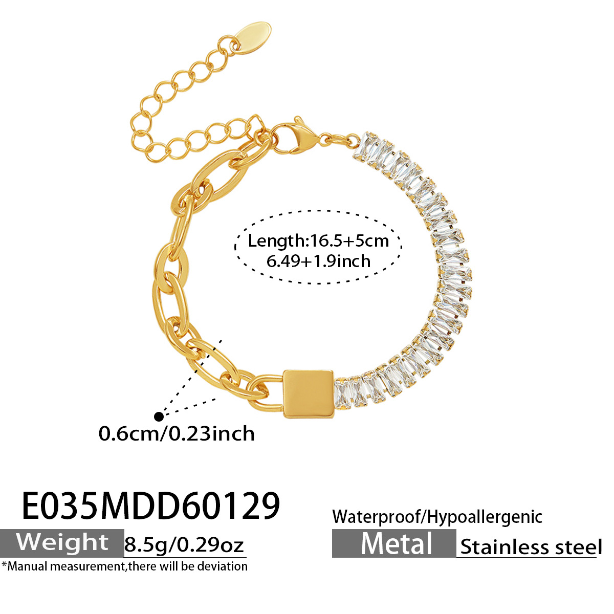 Gold Chain Stainless Steel Bracelet 505059