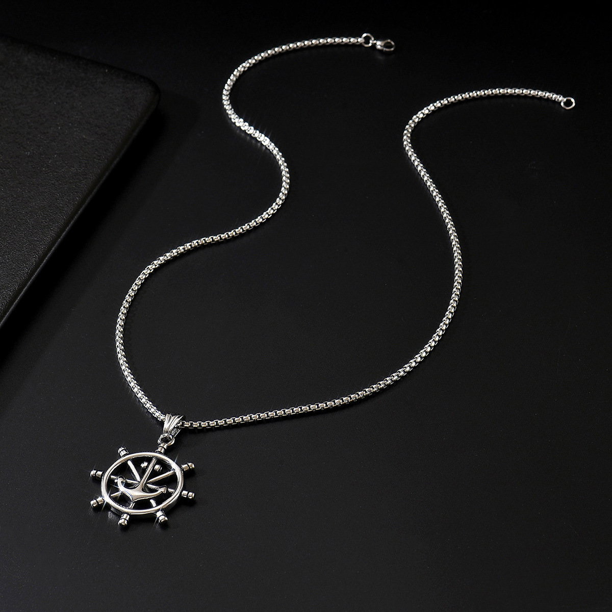 Nautical Anchor Wheel Necklace 501117