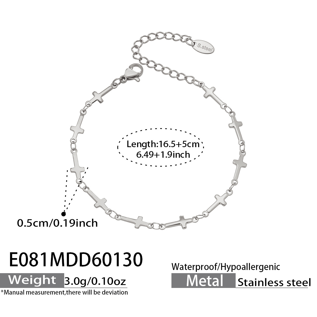 Cross Link Stainless Steel Bracelet 505064