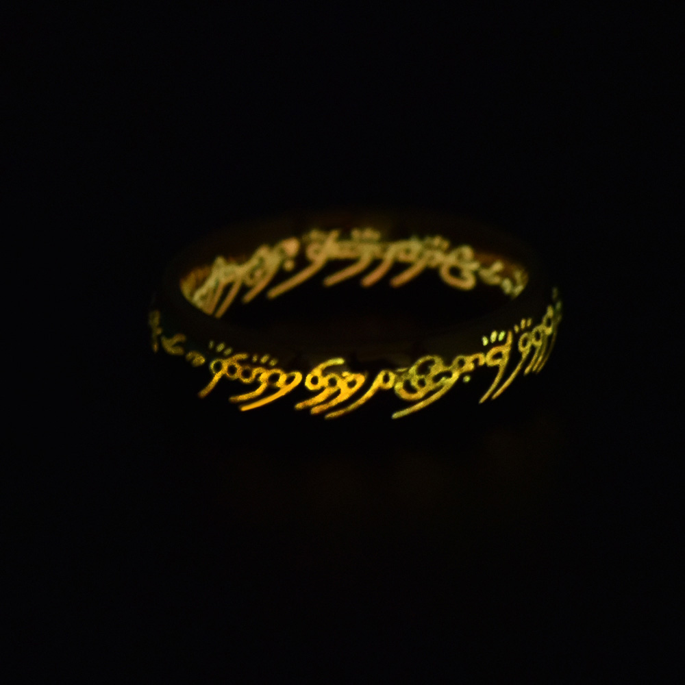 Stainless steel luminous punk ring 504032