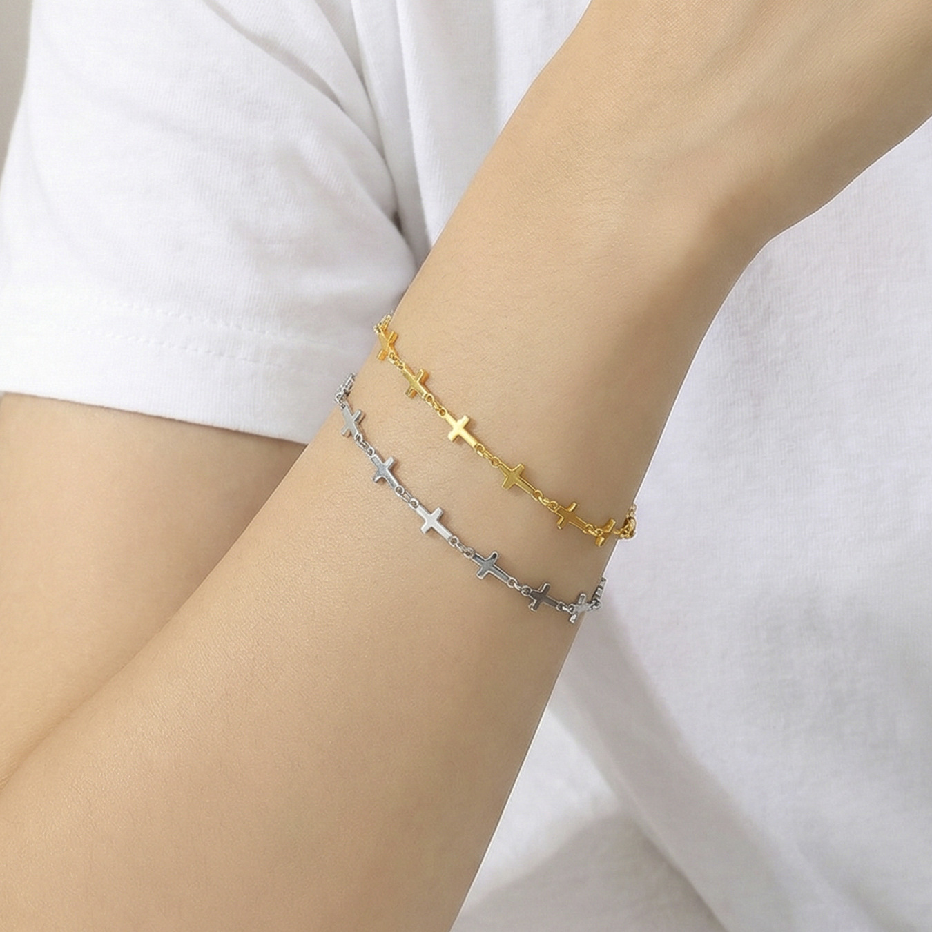 Cross Link Stainless Steel Bracelet 505064