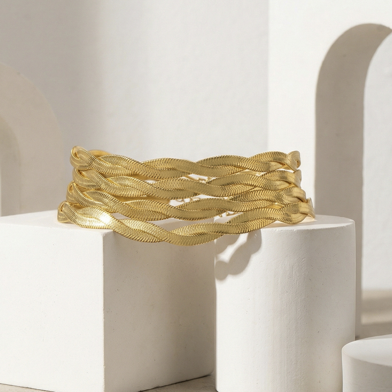 Gold Twisted Stainless Steel Bracelet 505063