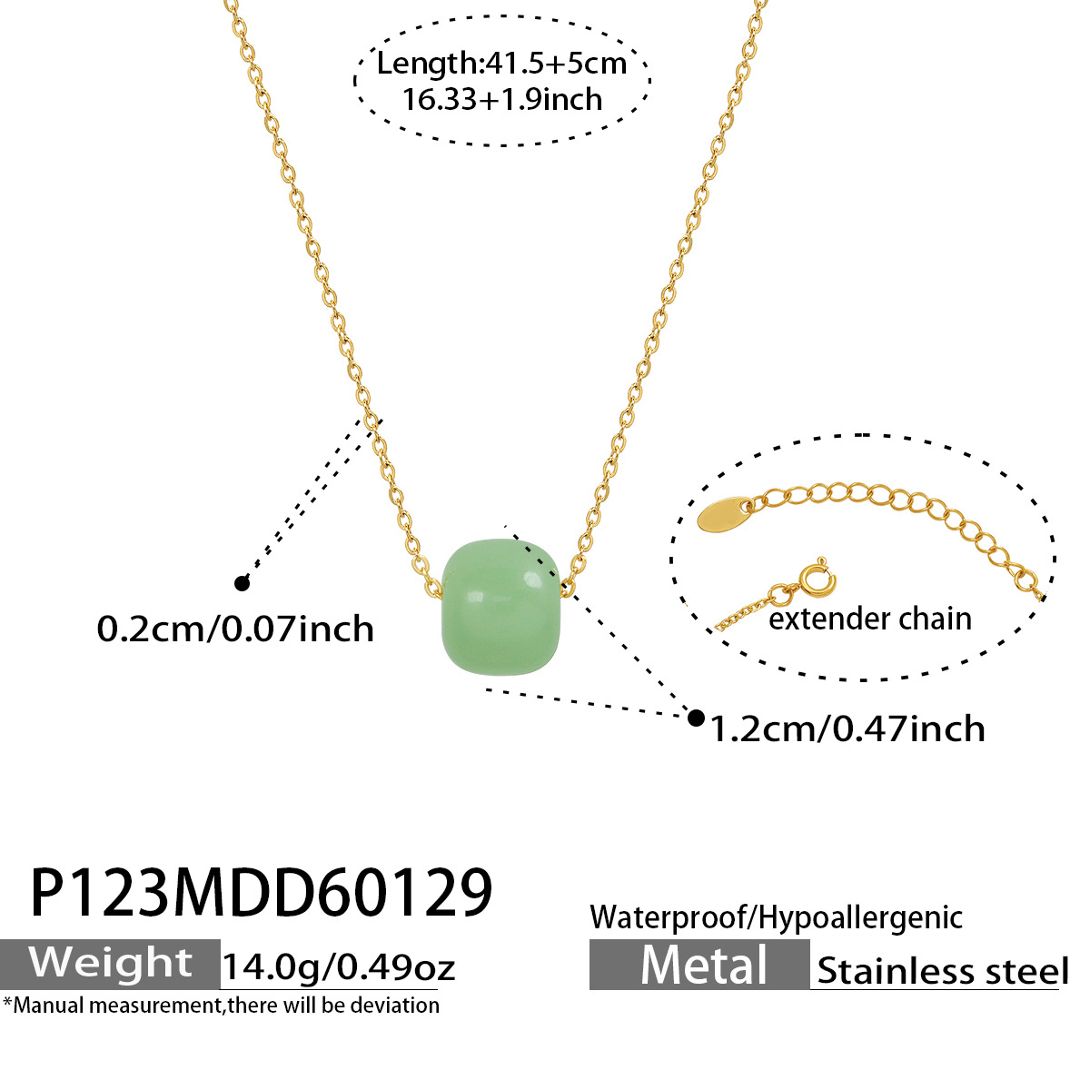 Hetian jade round bead pendant stainless steel bracelet 505060