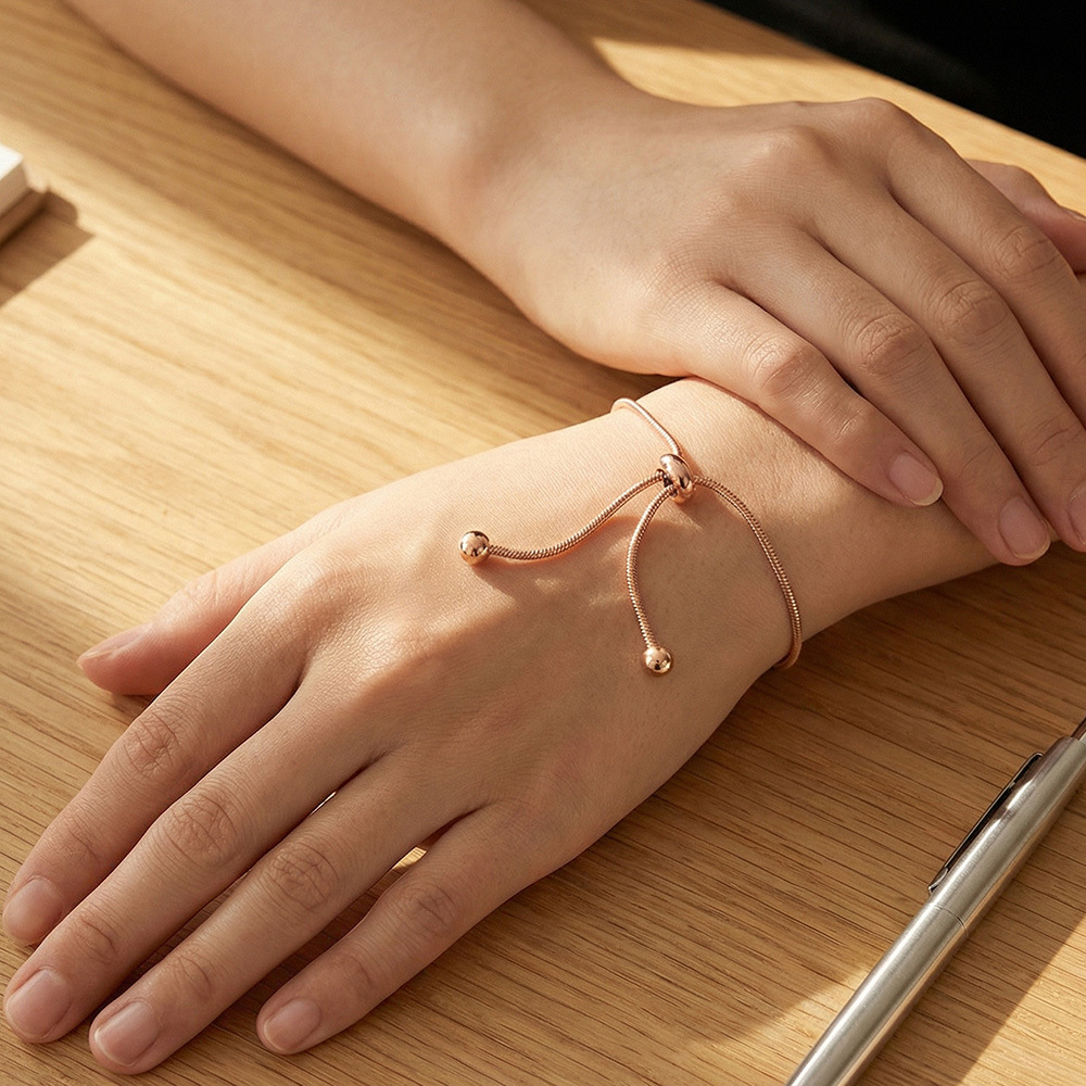 Stainless steel ball chain snake bone chain adjustable bracelet 505066