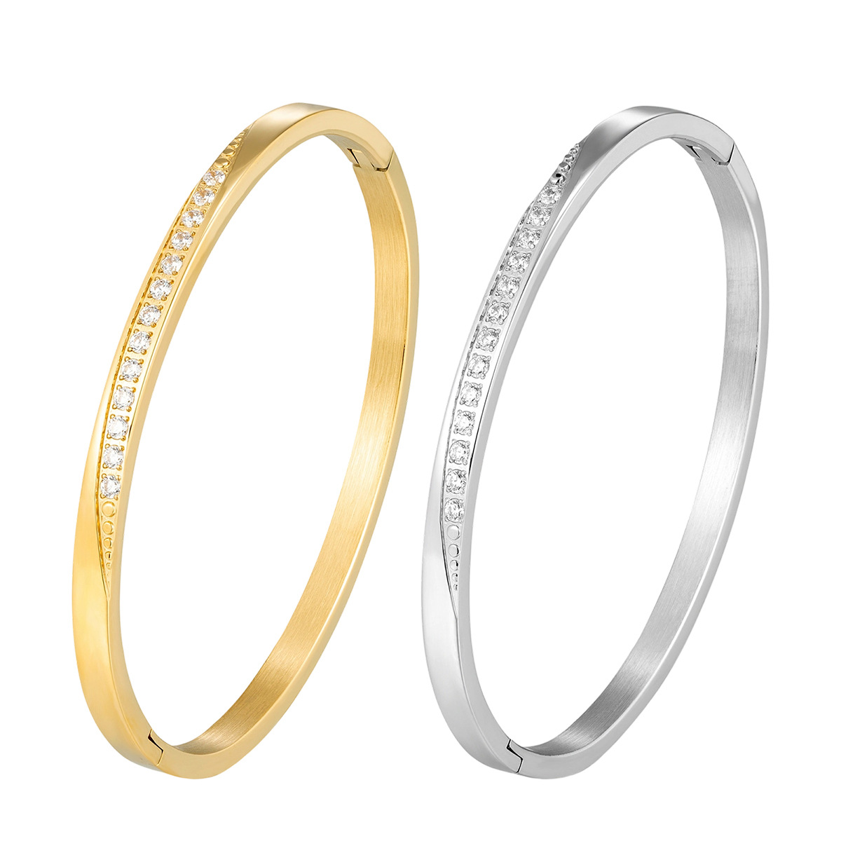 Elegant Crystal Bangle Set 505056