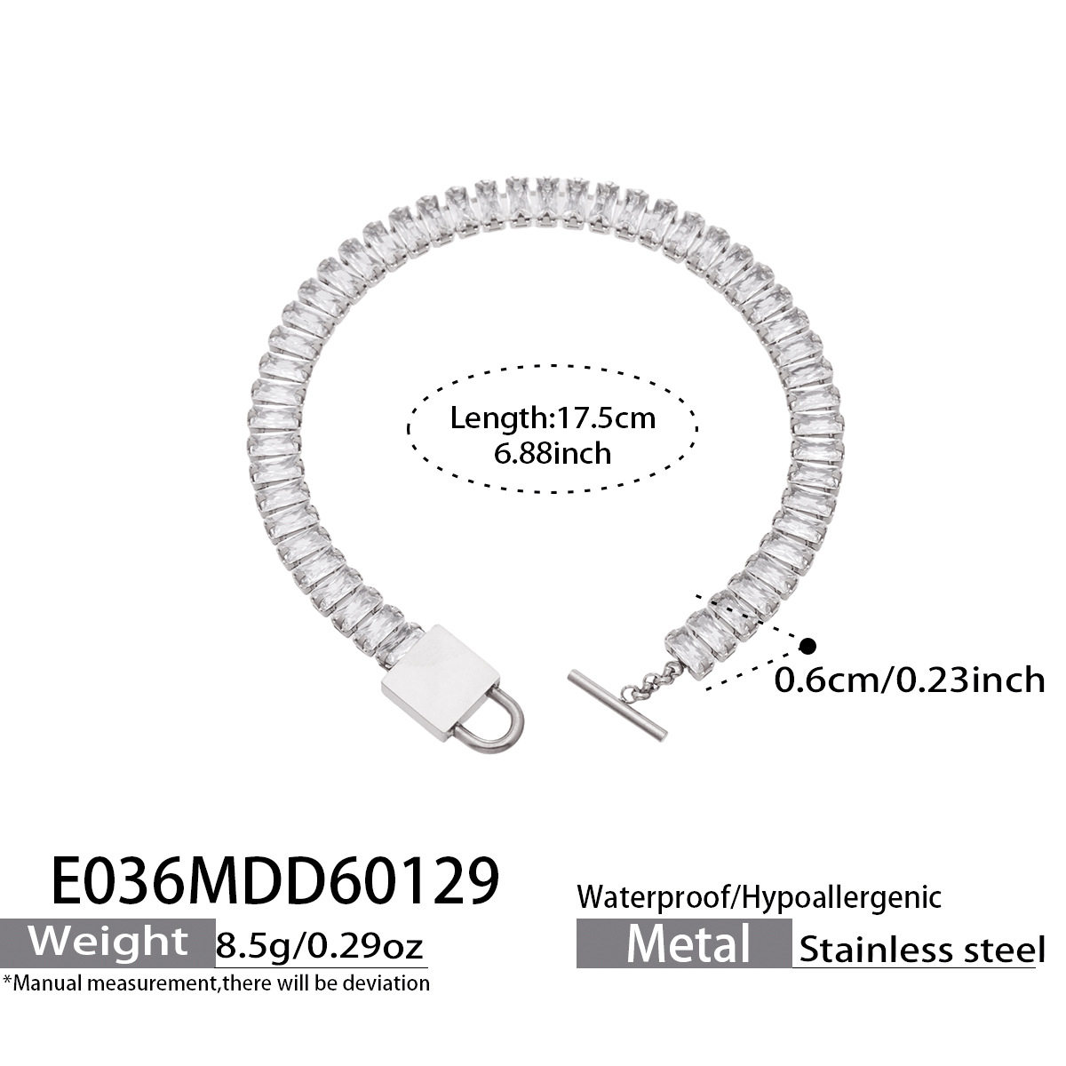 Stainless Steel Crystal Bracelet 505058