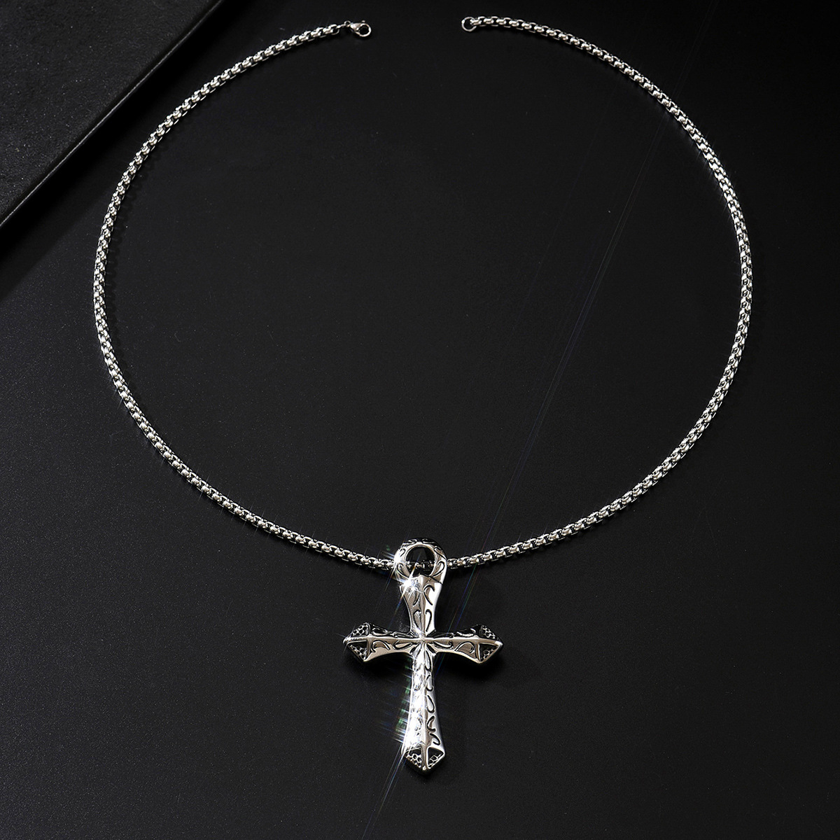 Stainless steel vintage cross pendant necklace 501118