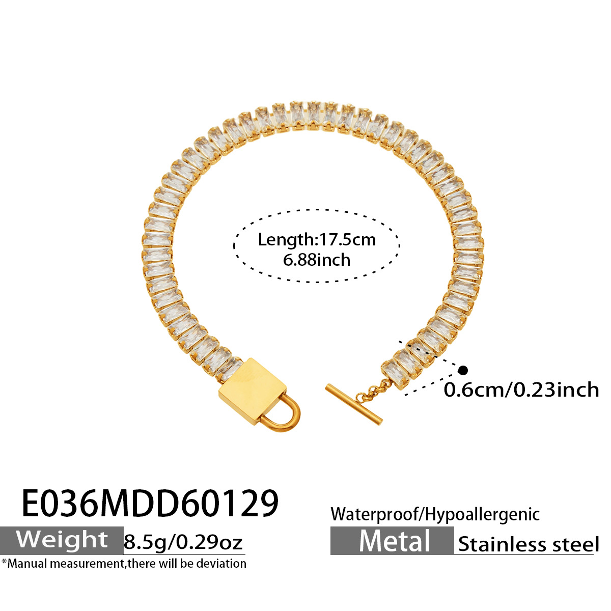 Stainless Steel Crystal Bracelet 505058