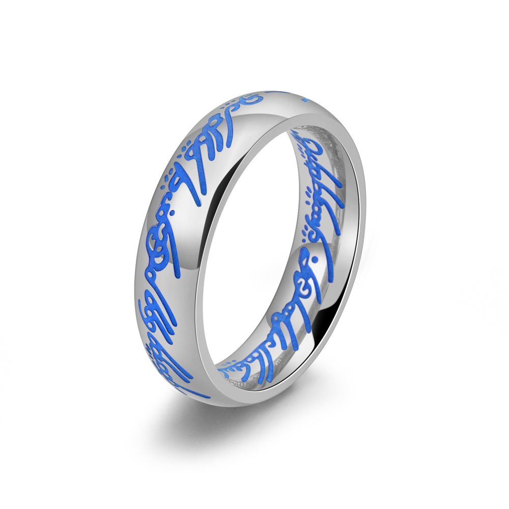 Stainless steel luminous punk ring 504032