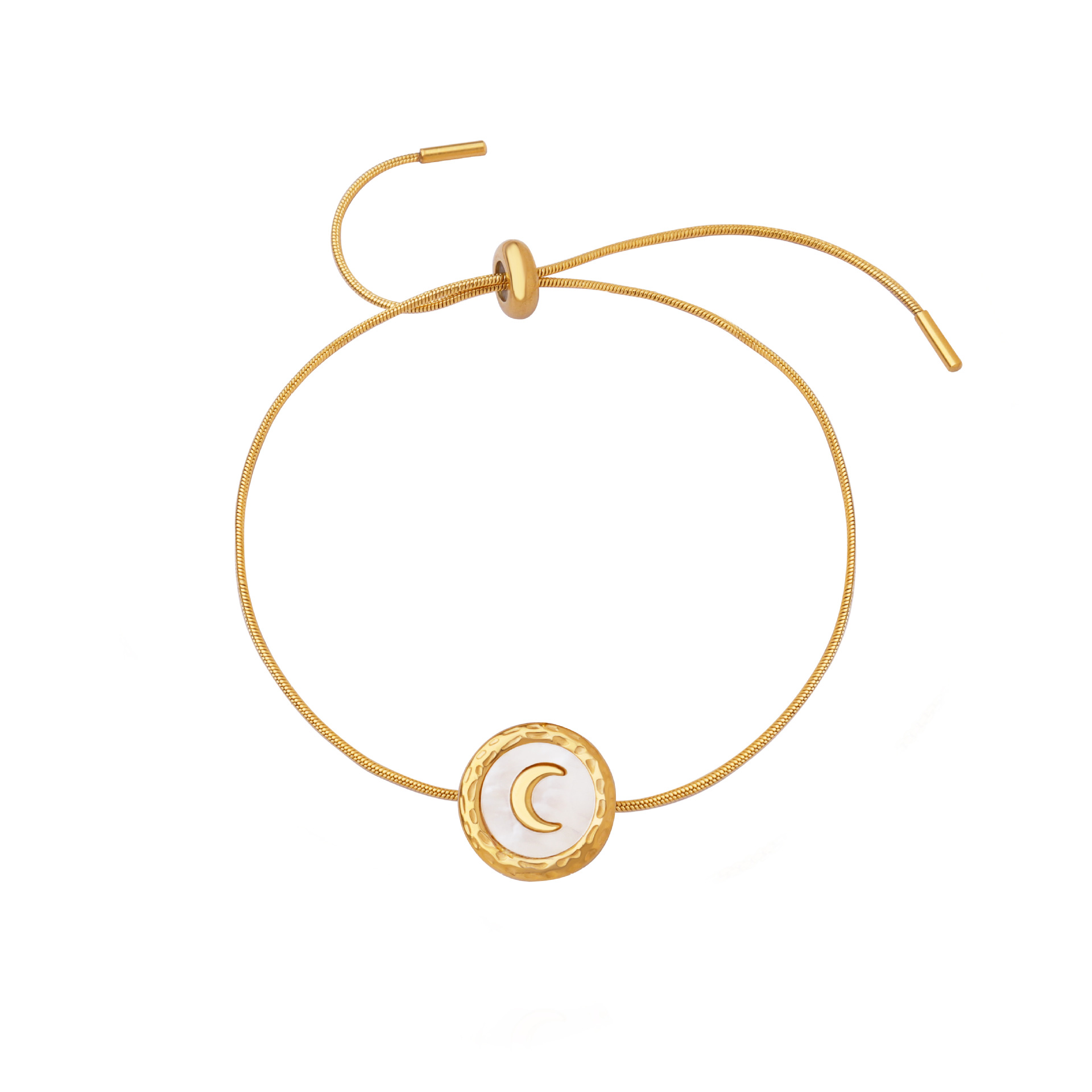 Stainless steel natural white shell pendant bracelet 505065