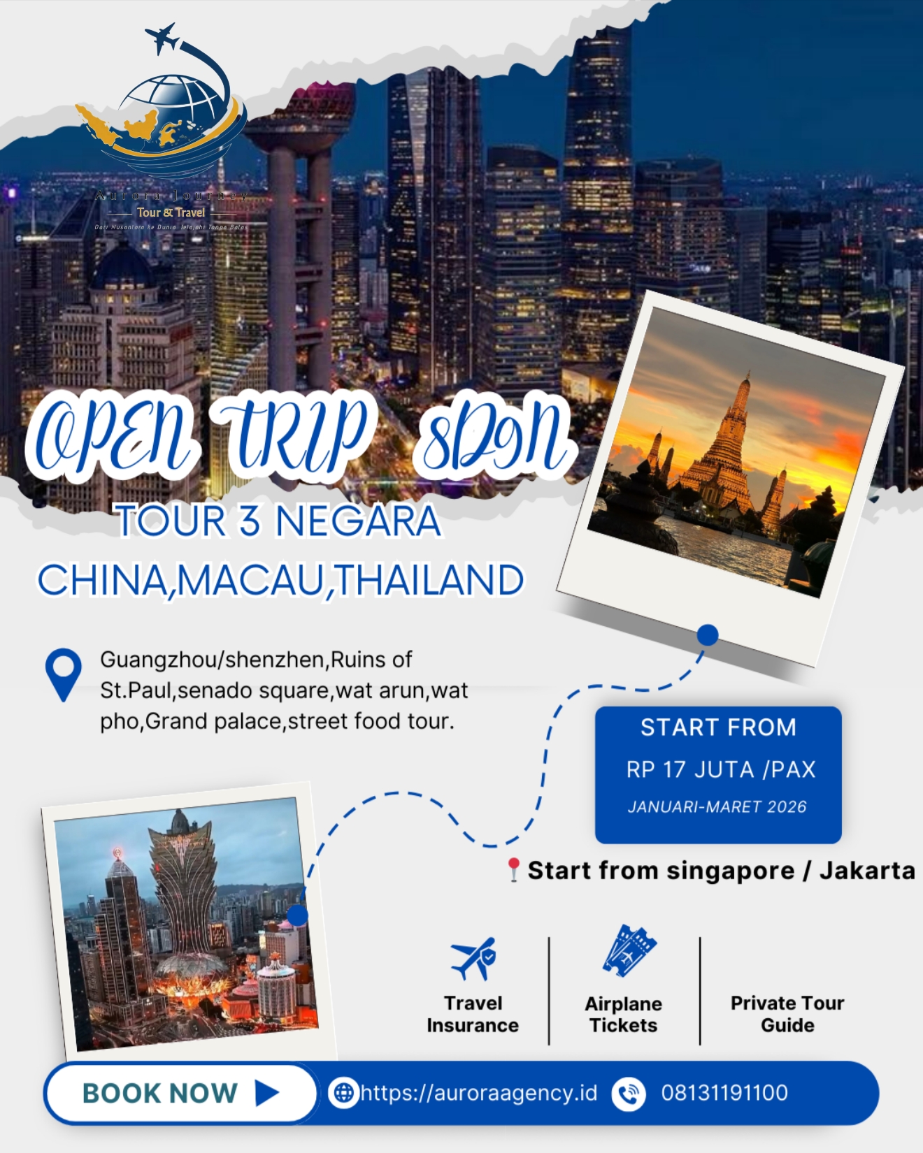 Tour 3 Negara: China • Macau • Thailand