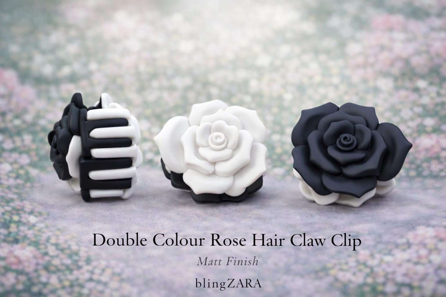 Double Colour Rose Hair Claw Clip- Random color will be shipped