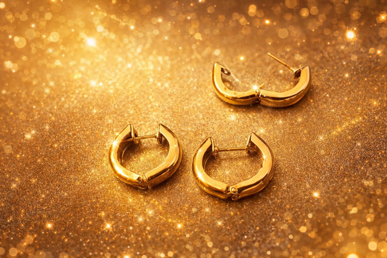 Gold mini hoop earring