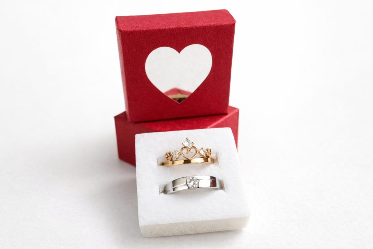 Valentines day Couple Rings set- Expandable size