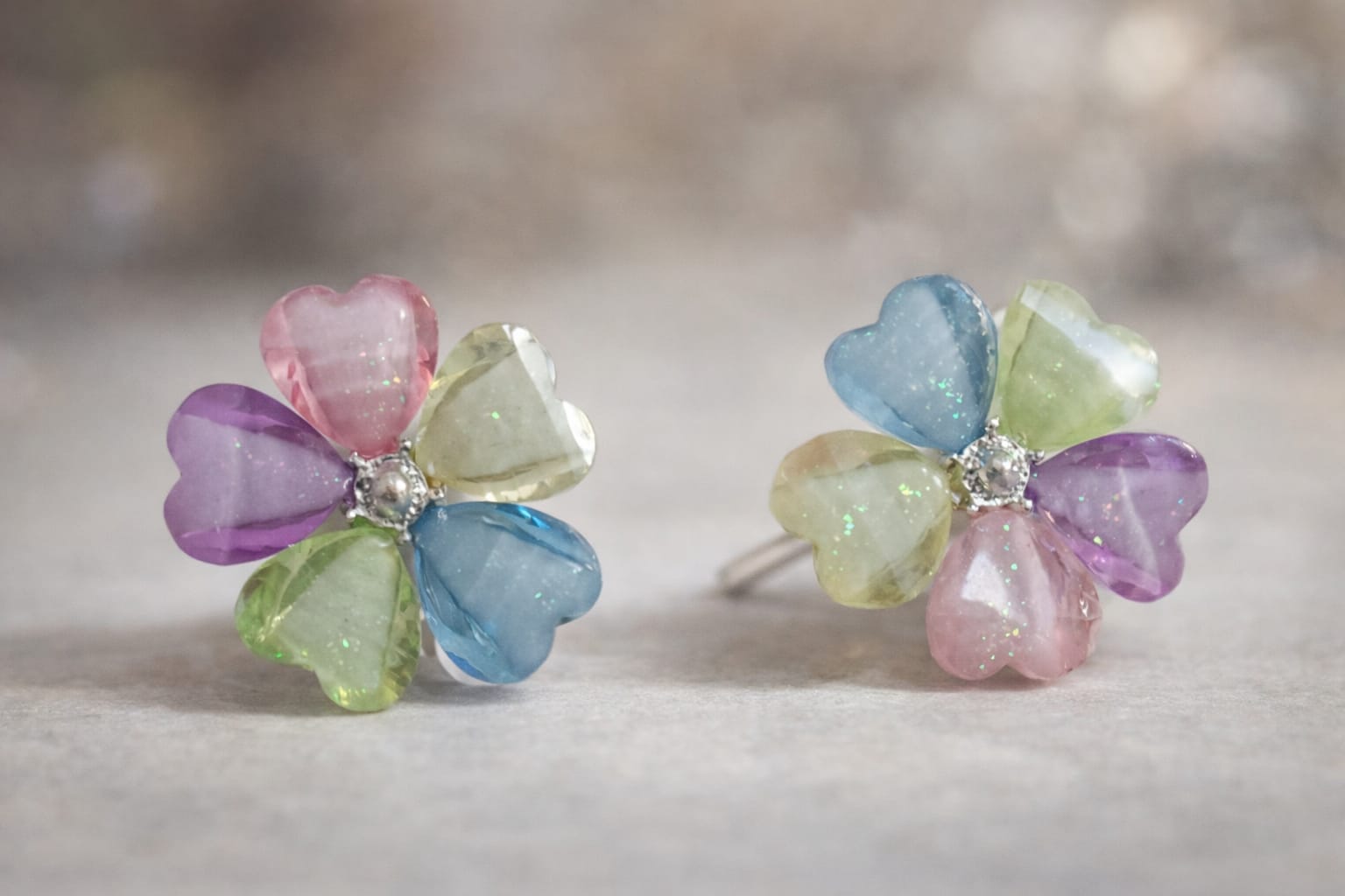 Pastel Flower Stud Earrings
