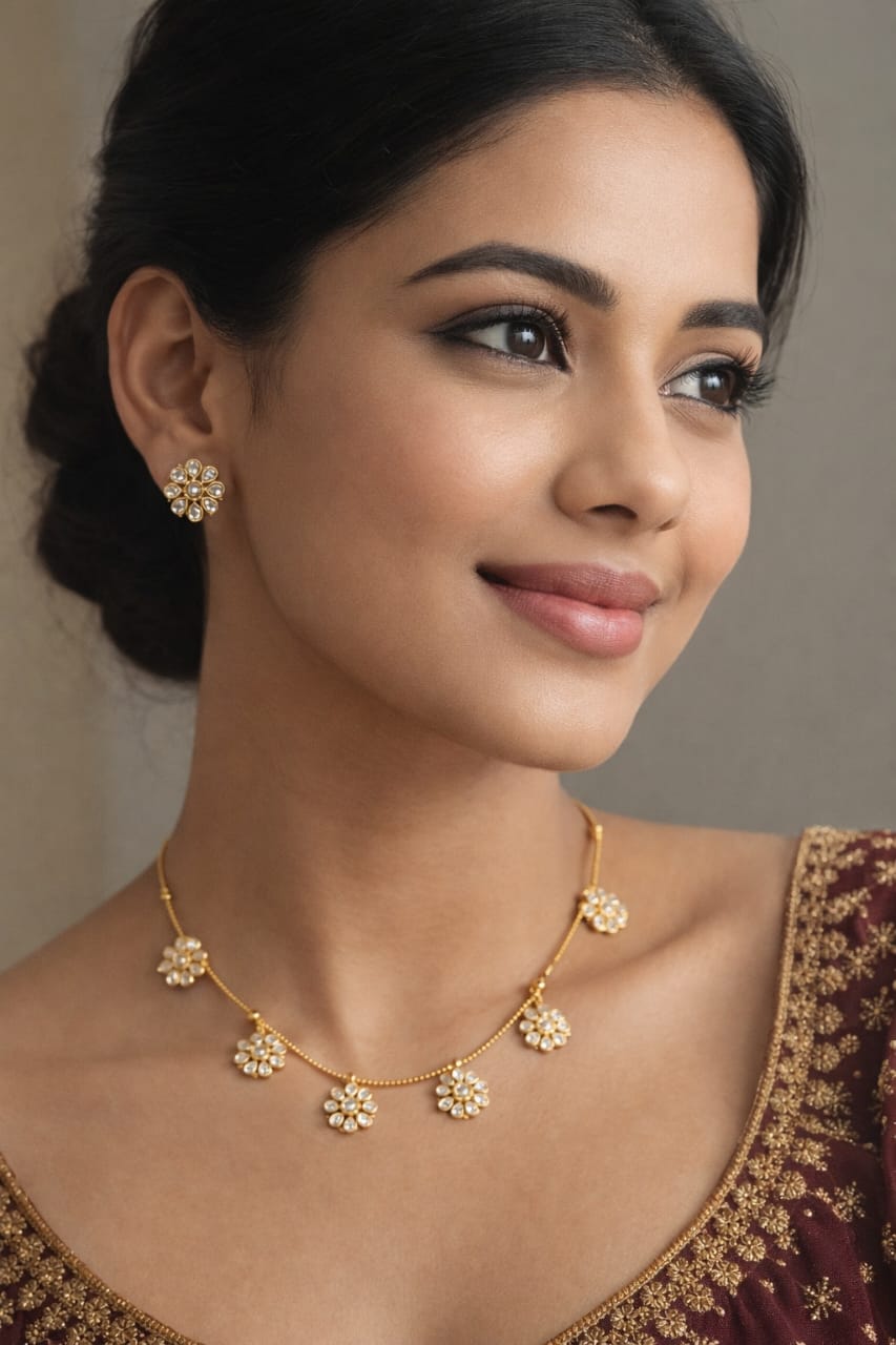 Floral Gold-Plated Jewelry Set