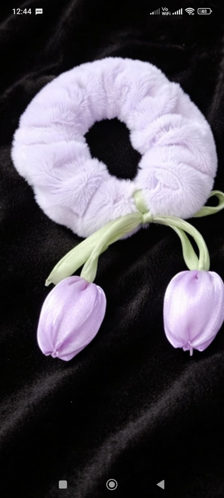 Premium Fluffy Tulip Hair Scrunchies- Random color will be shipped