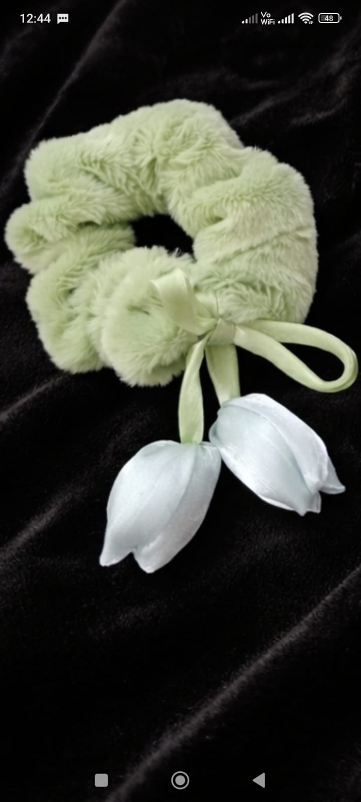 Premium Fluffy Tulip Hair Scrunchies- Random color will be shipped
