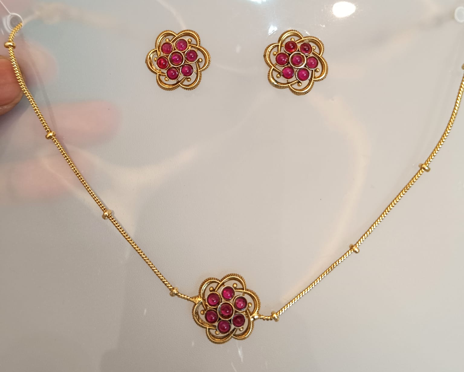 Floral Gold Necklace Set