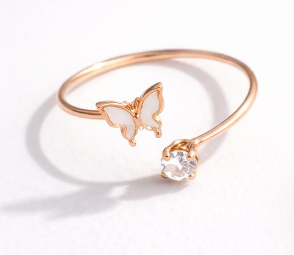 Dual tone gold Butterfly ring
