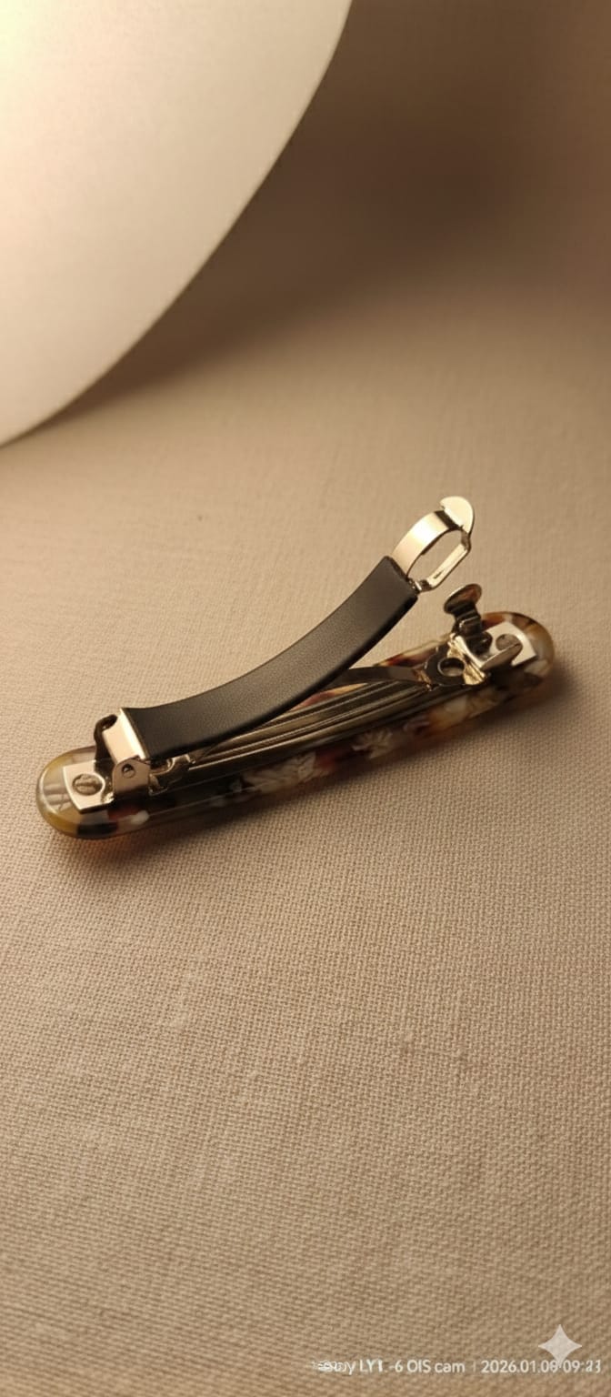 Premium quality Glossy Hair Barrette - Single Random design will be shipped