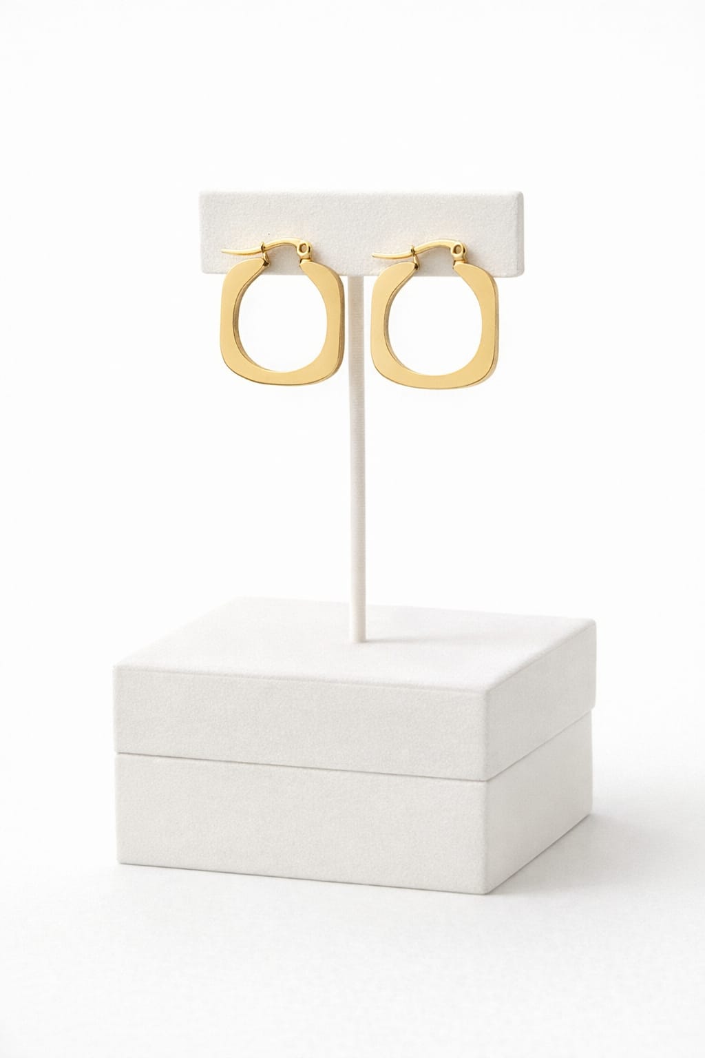 Gold Square Hoop Earrings