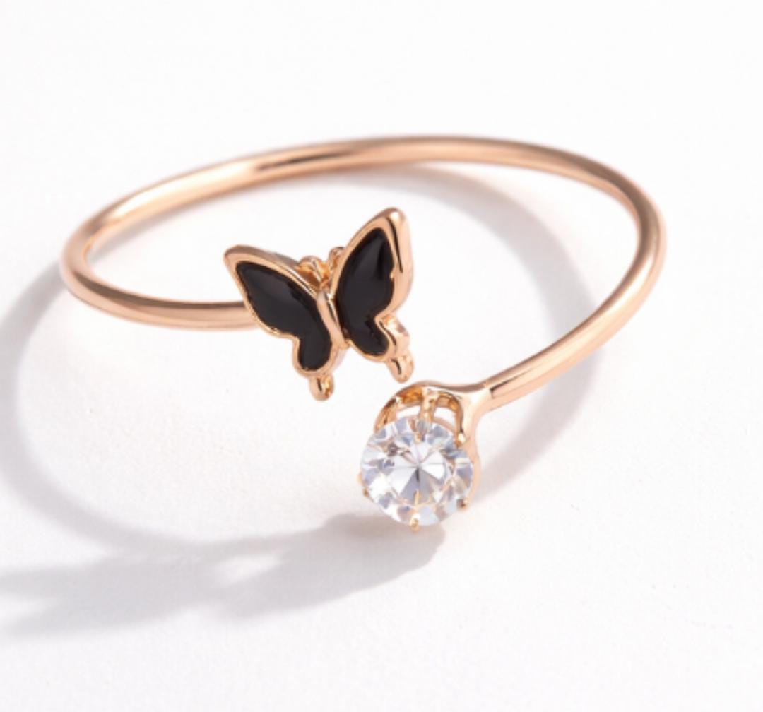 Dual tone gold Butterfly ring