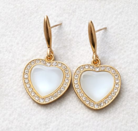 Heart-Shaped Gold Earrings