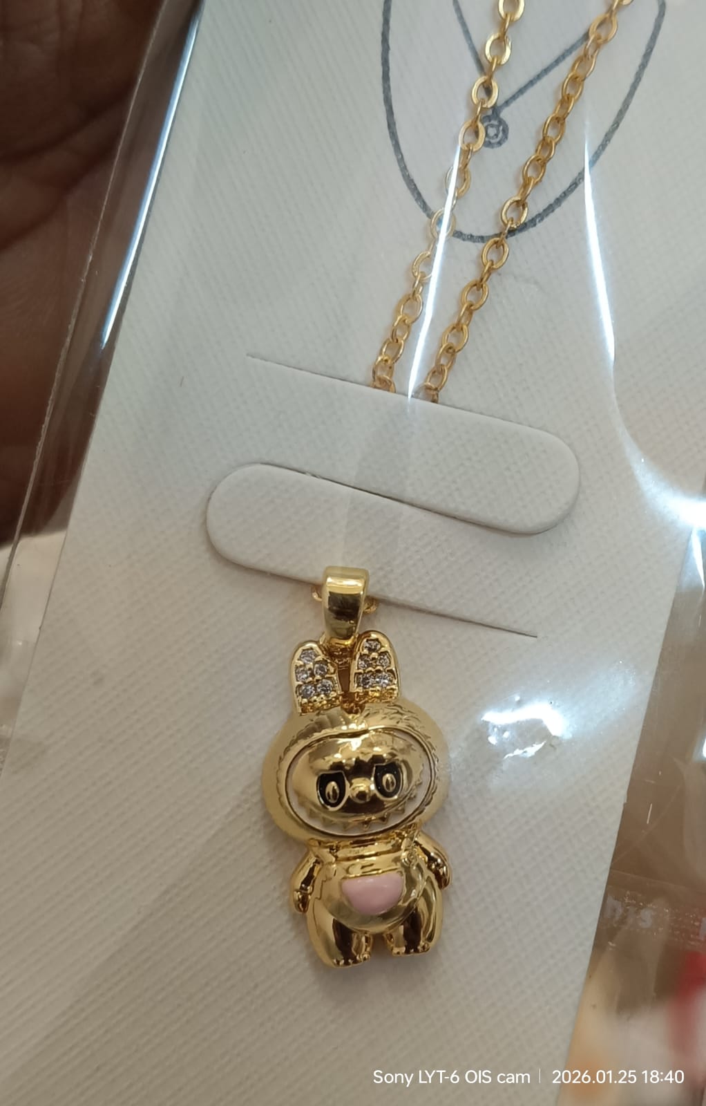 Anti-Tarnish Kids Labubu Pendant Gold Chain