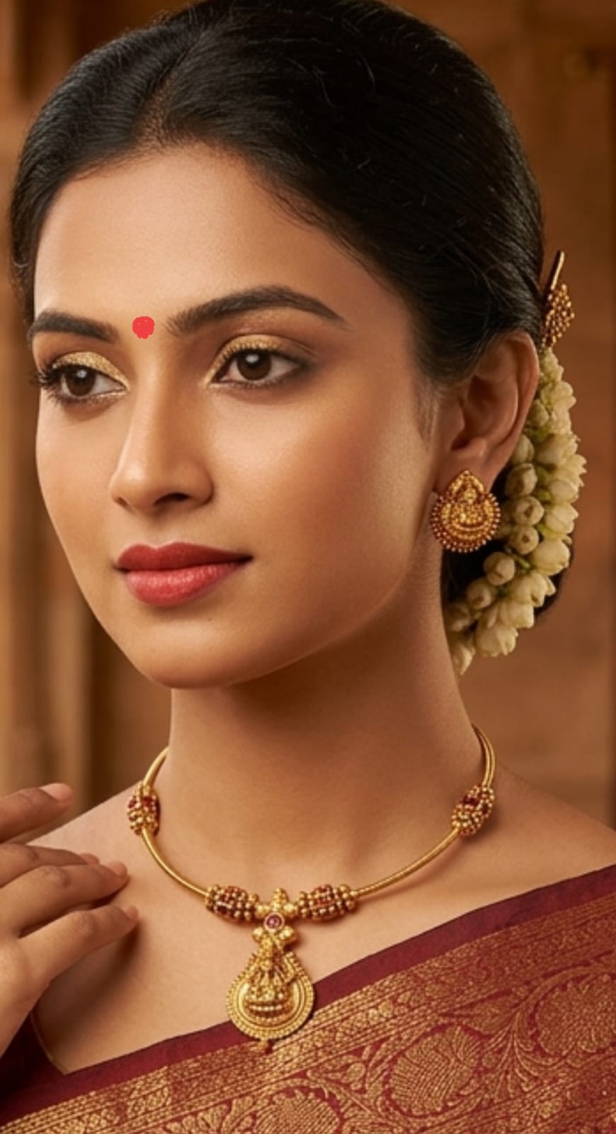 Antique Goddess Circle Choker Necklace earring set