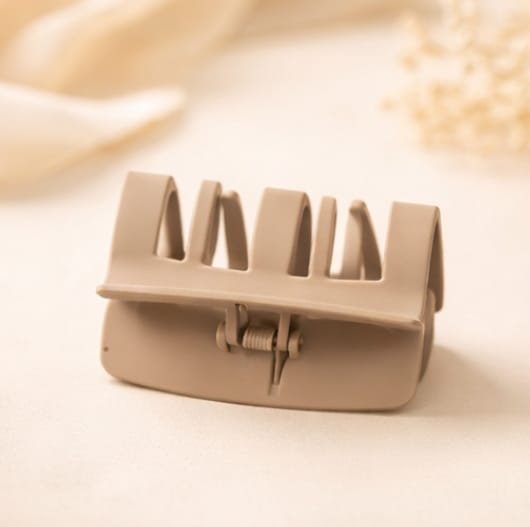 Matte Coffee Beige Hair Claw Clip