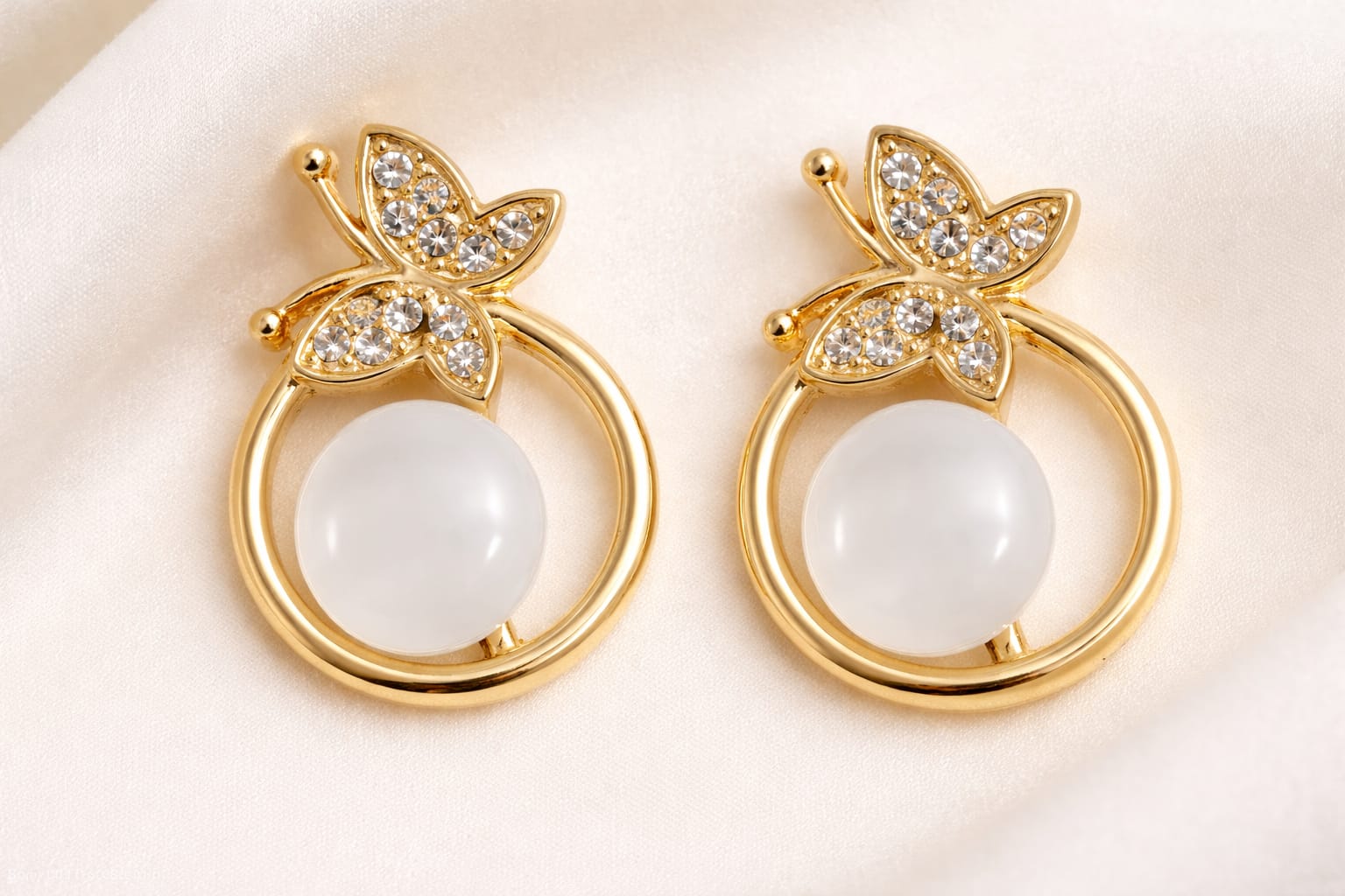 Butterfly Pearl Stud Earrings