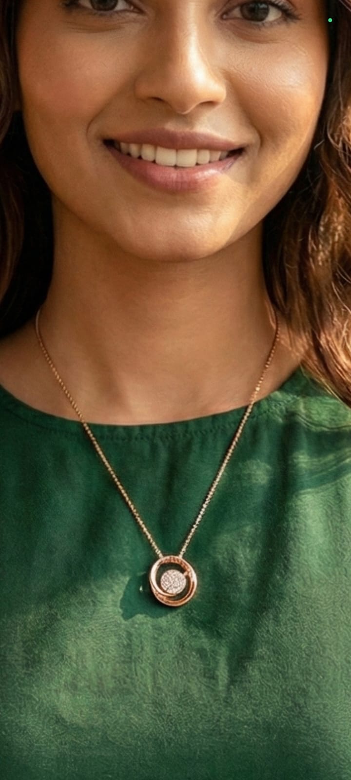 Premium Anti-Tarnish Rose Gold Elliptical stone Chain