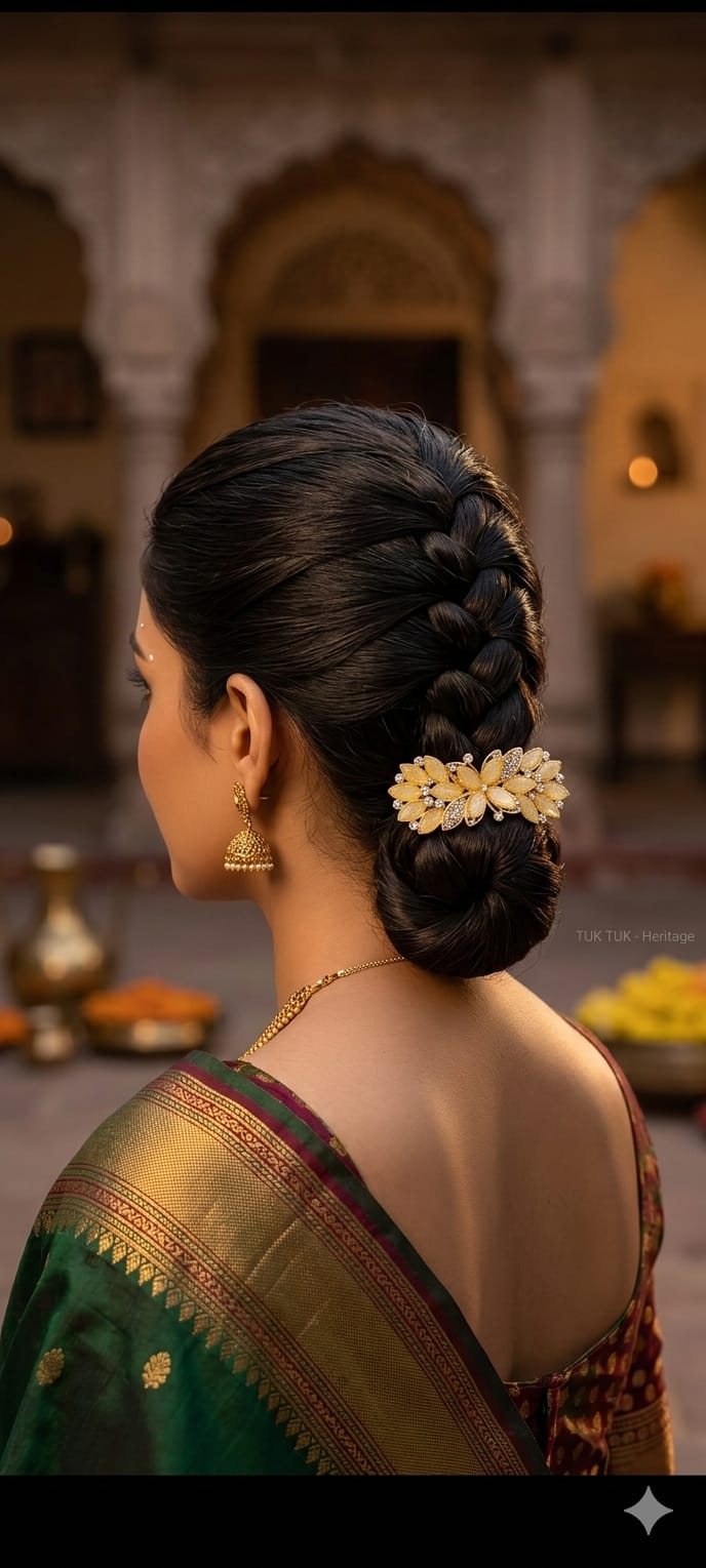 Premium Floral Crystal Sparkling Hair Clip (Random color will be shipped)