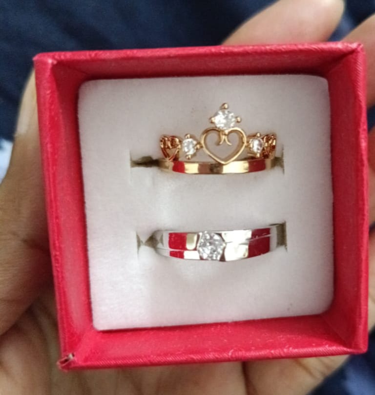 Valentines day Couple Rings set- Expandable size