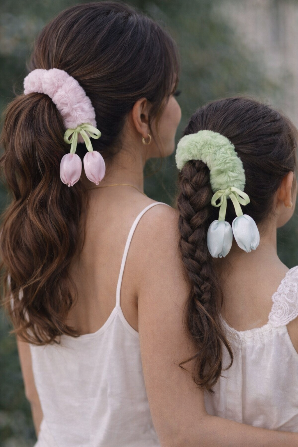 Premium Fluffy Tulip Hair Scrunchies- Random color will be shipped