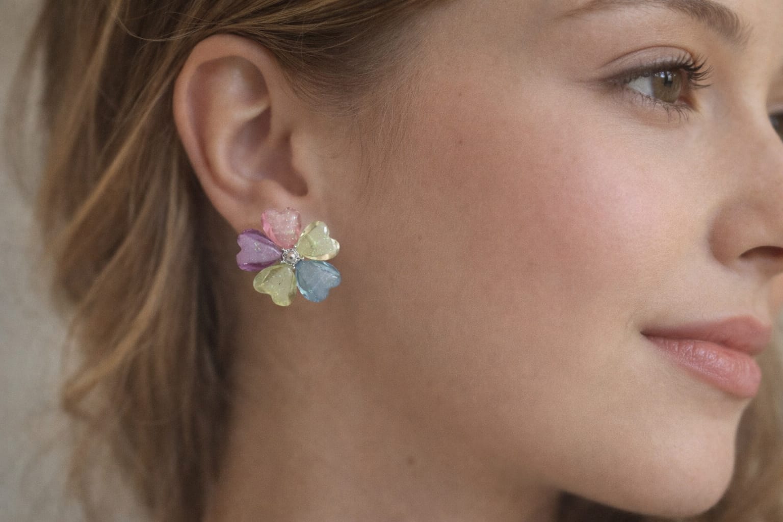 Pastel Flower Stud Earrings