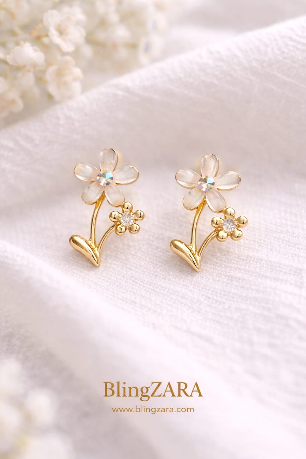 Elegant Flower Stud Earrings