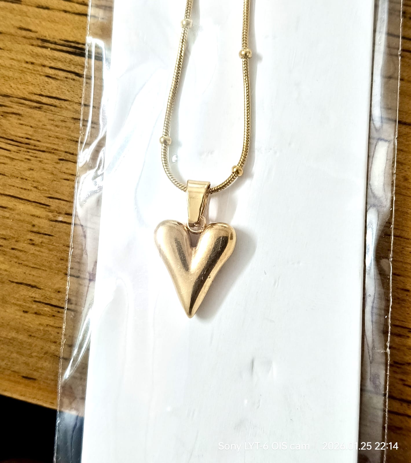 Anti-Tarnish Gold Long Heart Pendant chain