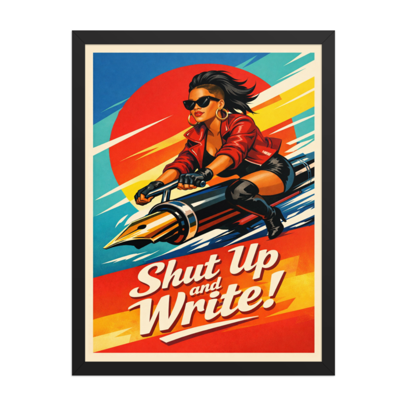 "Shut up and Write" Motivational Framed poster