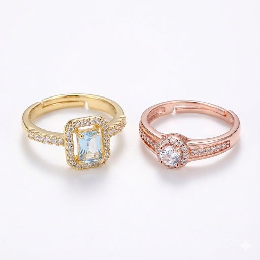 Elegant Gold Plated and Rose Gold Rings
