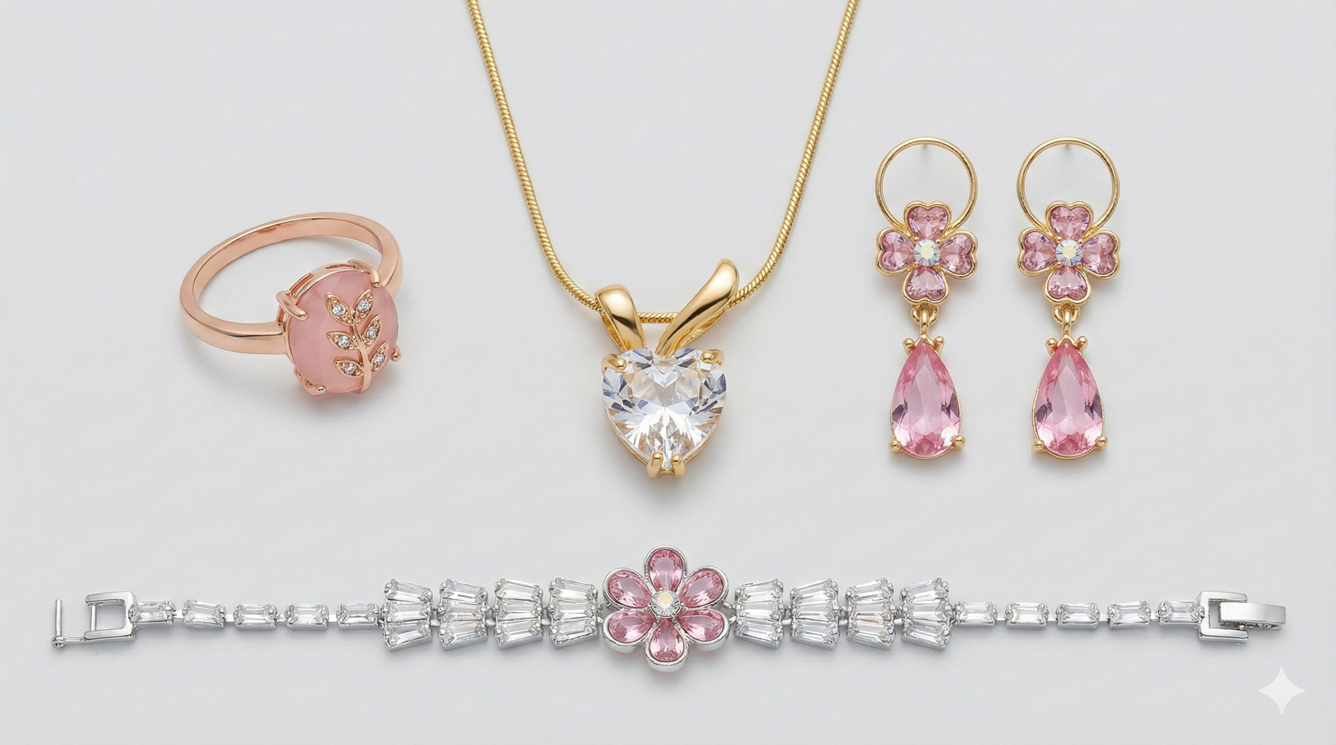 Elegant Pink Jewelry Set