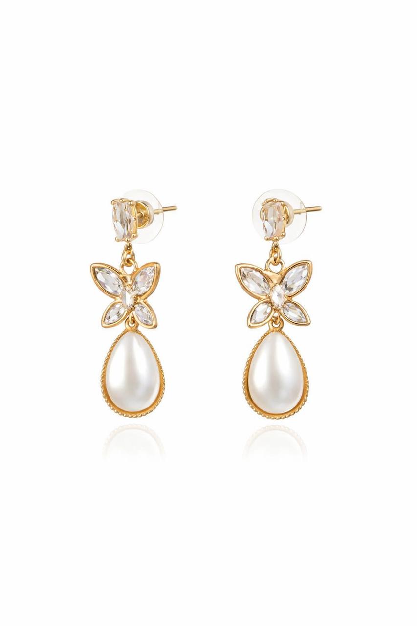 Gold plated Pearl Drop Earrings