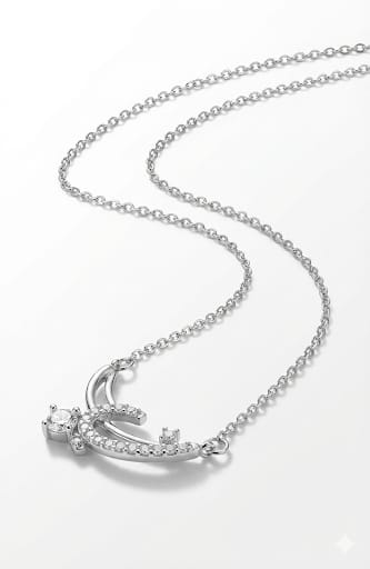 Elegant silver plated cat pendant necklace