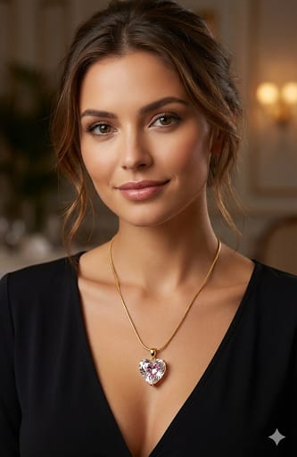 Heart-Shaped Gold Plated Pendant Necklace